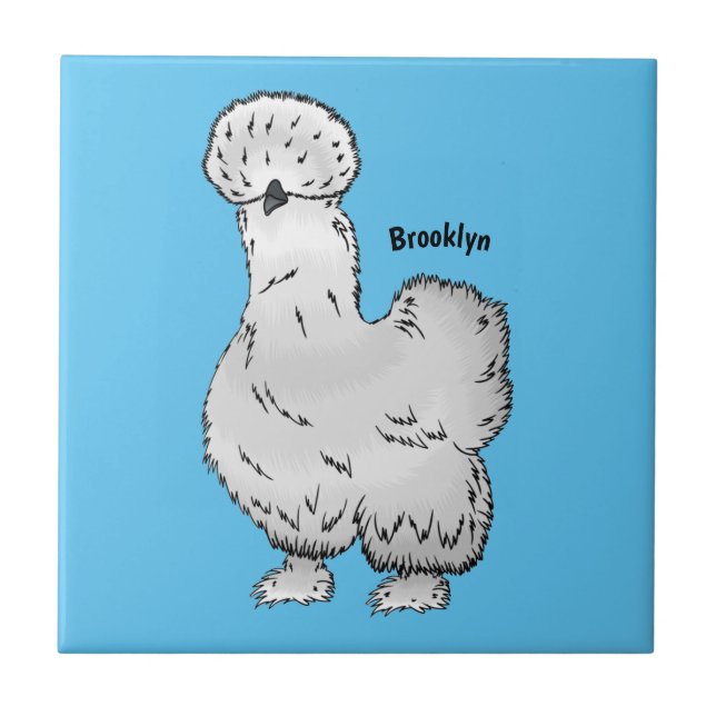 Silkie chicken cartoon illustration  (Frente)