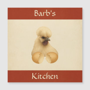 Silkie Chicken Hen Refrigerator Magnet Card