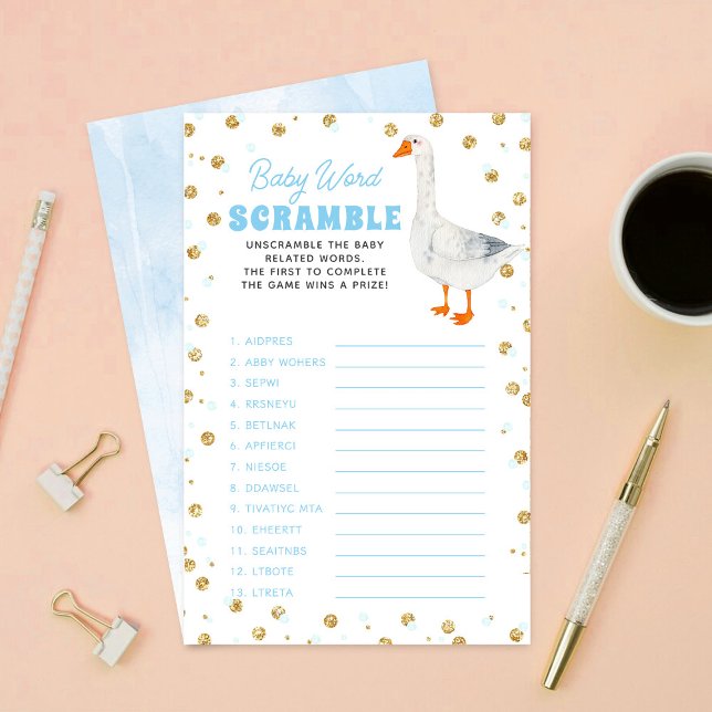 Silly Goose Baby Shower Word Scramble Game (Criador carregado)