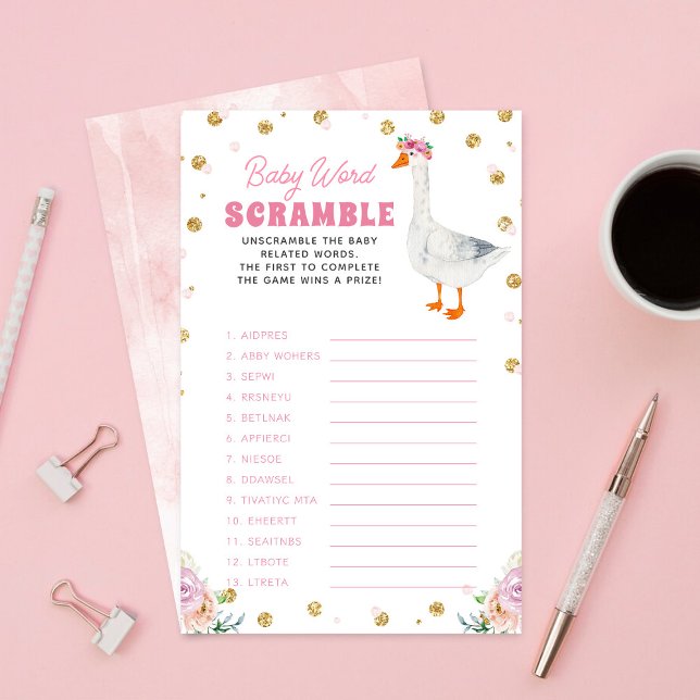 Silly Goose Baby Shower Word Scramble Game (Criador carregado)