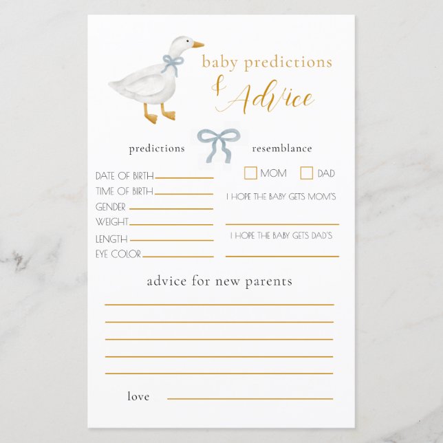 Silly Goose Blue Gingham Baby Advice Prediction (Frente)