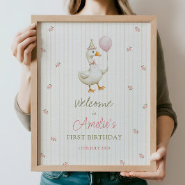 Silly Goose First Birthday Welcome Poster