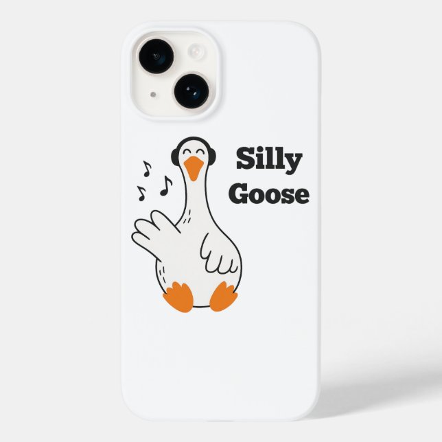 Silly Goose Wearing Headphones – Cute Funny Goose (Verso)