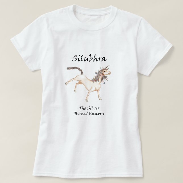 Silubhra A Camisa De Tee-Shirt Do Unicórnio De Pra (Frente do Design)
