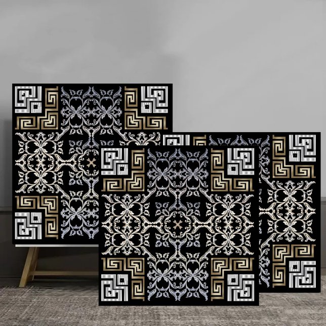 Silver and Gold Baroque Greek Ornamental Pattern (Criador carregado)