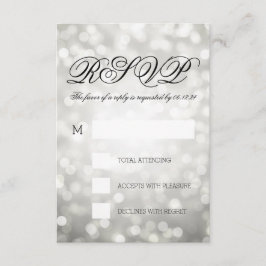 Silver Bokeh Luz Elegante Casamento RSVP