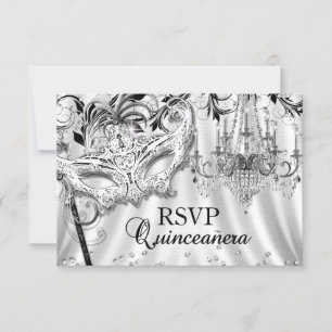 Silver Chandelier Mascarada Quinceanera RSVP