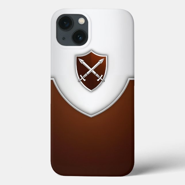 Silver e Brown Shield com Espadas Cruzadas (Verso)