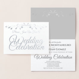 Silver Foil sobre o Convite para Casamento Elegant