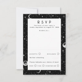 Silver Foil Stars Celestial Weding RSVP