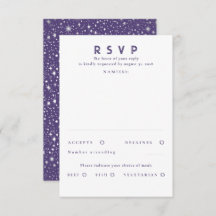 Silver Foil Stars Modern Wedn RSVP
