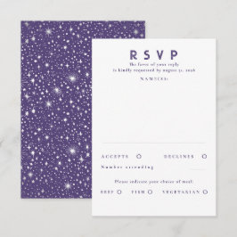 Silver Foil Stars Modern Wedn RSVP