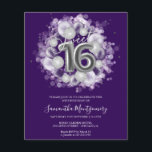 Silver Foil Sweet 16 Balões Convite Orçamental<br><div class="desc">Diga aos seus amigos que marquem seus calendários para o seu dia especial com estes belos e empoeirados convites do Sweet 16. Cada convite apresenta um design festivo com belos balões, perfeito para se preparar para um dia de diversão e celebração. Quer você pretenda hospedar uma grande festa ou uma...</div>