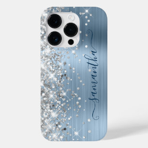 Silver Glitter Light Blue Glam Girly Signature