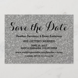 Silver Glitter Salvar o Convite de Data