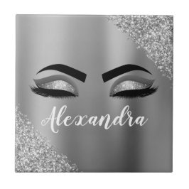 Silver Glitter Sparkle Eyelashes Monograma