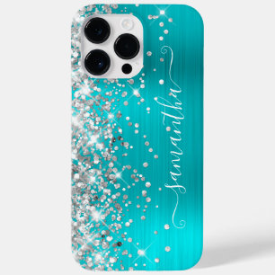 Silver Glitter Turquoise Blue Girly Sigla