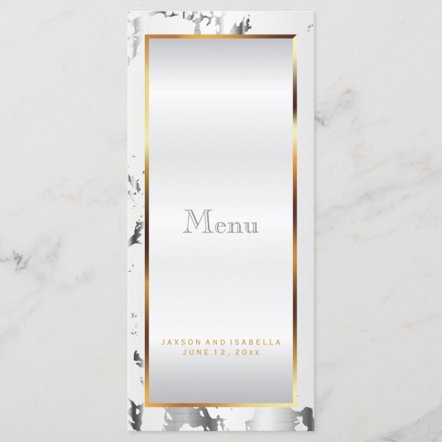 Silver Marble, Satélite Dourado e Branco - Menu (Frente)