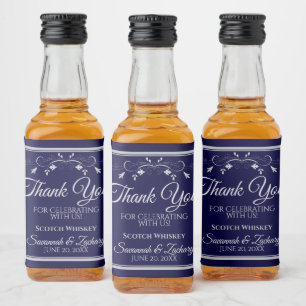 Silver no Marinho Blue Weding Obrigado Mini