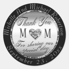 Silver Obrigado Clássico Do Adesivo Redondo