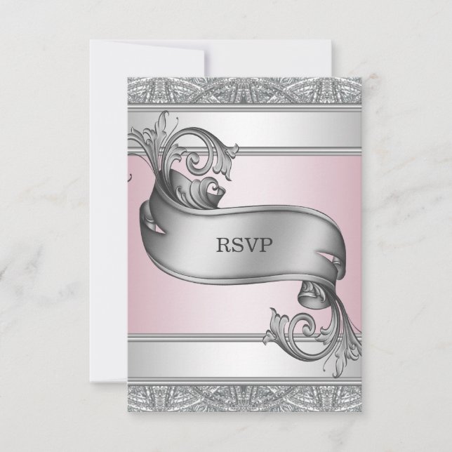 Silver Pink Bat Mitzvah RSVP (Frente)