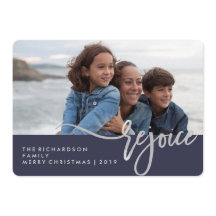 Silver Rejoice | Tipografia Moderna Azul com Foto