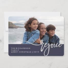 Silver Rejoice | Tipografia Moderna Azul com Foto