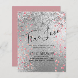 Silver Rosegold WEDDING Glitter Metálico