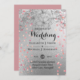 Silver Rosegold WEDDING Glitter Metálico