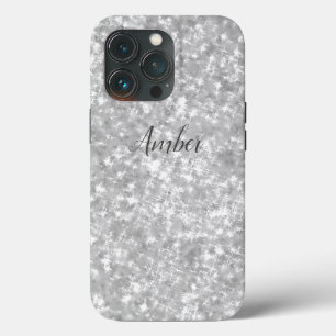 Silver Sparkle Glitter Elegante Personalizado