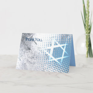 SILVER TEXTURE STAR Obrigado Cartão de Saudação