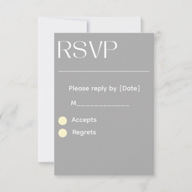 Silver Wedding RSVP Card – Editable 3.5x5 RSVP  (Frente)