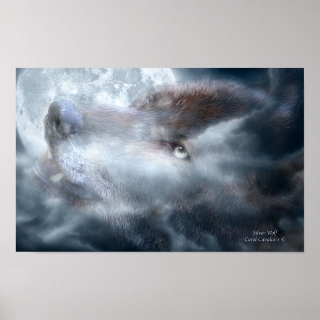 Silver Wolf Art Poster (Frente)
