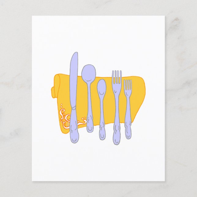 Silverware Custom Menu Flyer Modelo (Frente)