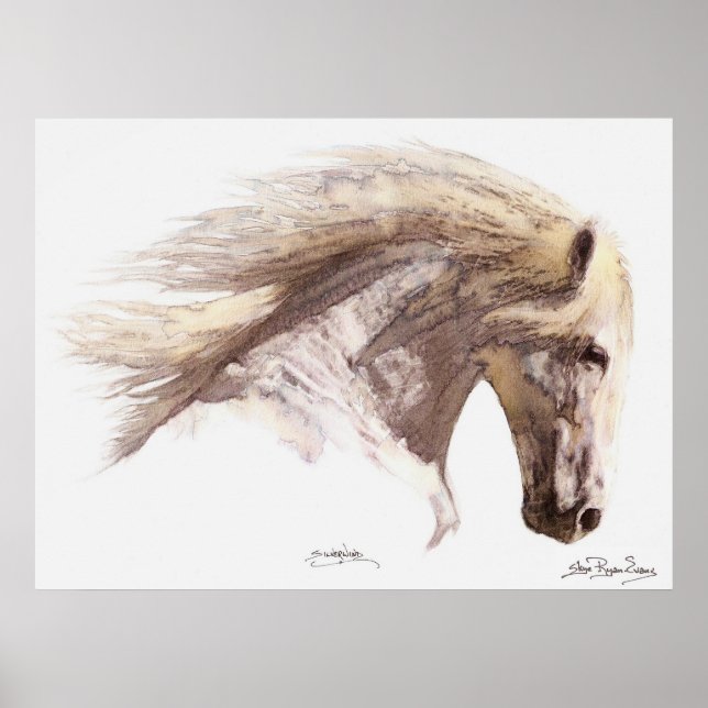 SILVERWIND (cor da água) Poster de arte (Frente)