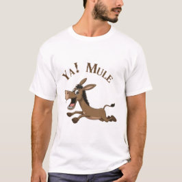 Sim! Camiseta de desenho animado de mula correndo 