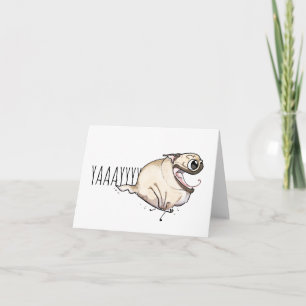 Sim! Cartão Fawn Pug Zoomies