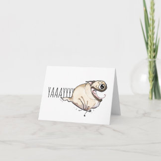 Sim! Cartão Fawn Pug Zoomies