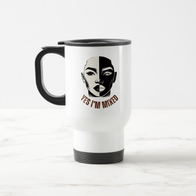 SIM, ESTOU MISTA - Caneca de viagem de Identidade  (Esquerda)