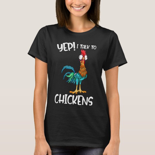 Sim, eu falo com frangos Camiseta Búfals de frango (Frente)