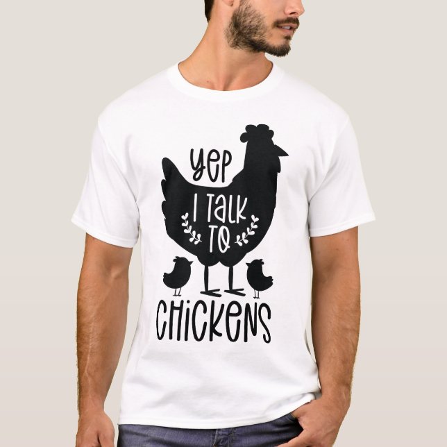 Sim, Eu Falo Com Galinhas Camisas Camisetas De Fra (Frente)