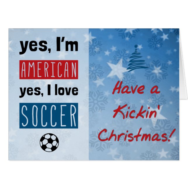 Sim, eu sou o Cartão de Natal de Futebol Americano (Frente horizontal)