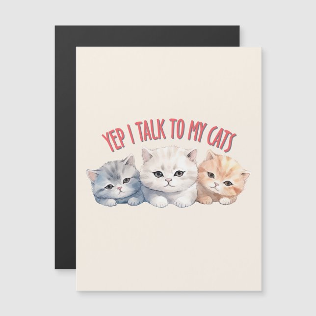 Sim, falo com os meus gatos - Design de Trio Gato  (Frente/Verso)