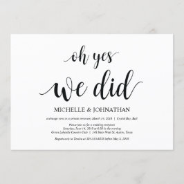 sim, fizemos, cartões de convite para elopetes de 