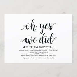 sim, fizemos, convite para elopetes de casamento