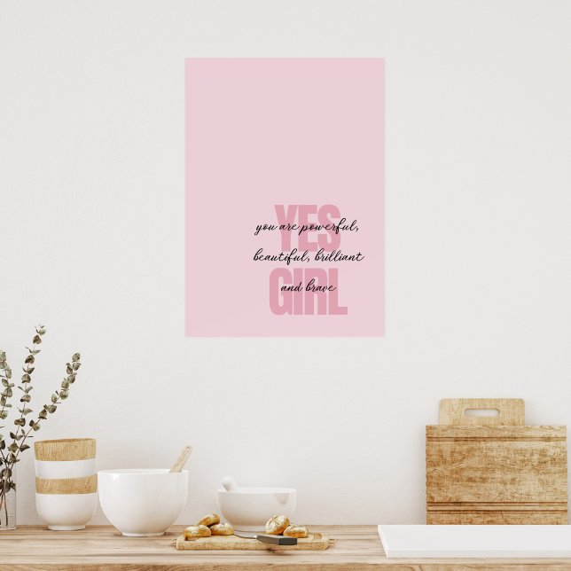 Sim Garota, Você É Uma Impressão De Garota Motivad (Cozinha)