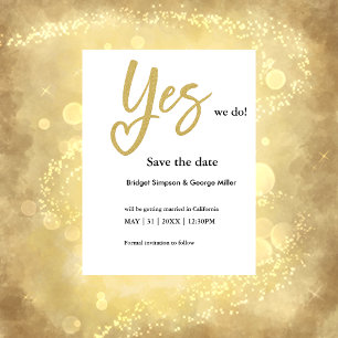 Sim, nós fazemos casamento Dourado branco salvar o
