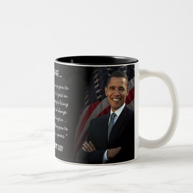 Sim nós fizemos - Obama com a caneca da bandeira (Direita)