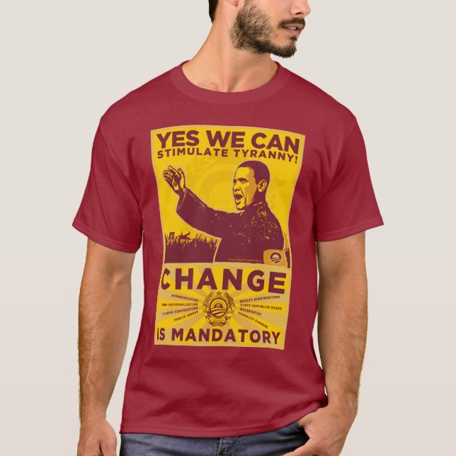 Sim nós podemos! Camarada Obama Paródia Camisa (Frente)