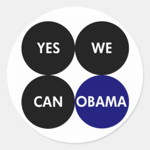 Sim nós podemos: Etiquetas redondas de Barack
